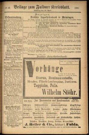Zweite Ausgabe vom Dienstag, den 10. April 1900.