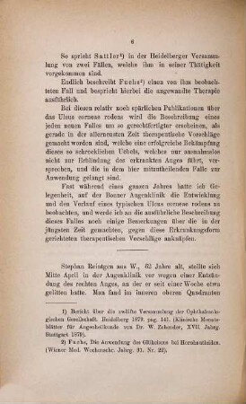 Ein Fall von Ulcus corneae rodens : Inaug.- Diss.
