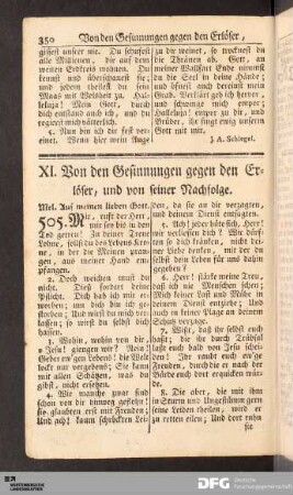XI. Von den Gesinnungen gegen den Erlöser, und von seiner Nachfolge.