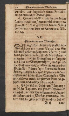 VII. Die unvermeynte Mordthat.