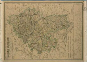 [Karte des] Königreich Württemberg nebst den Hohenzollern'schen Landen, mit Einzeichnung der Staatsstraßen und Straßen mit Staatsbeiträgen