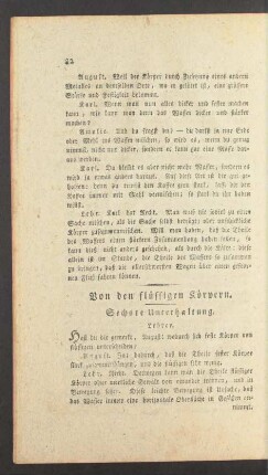 Von den fluessigen Koerpern. Sechste Unterhaltung.