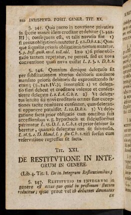 110-129, Tit. XXI. De restitutione in integrum in genere - Tit. XXIV. De restitutione ex causa minorennitatis