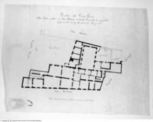 Rom, Entwurf für die Restaurierung der Casa Stefanoni in der Via Felice, Grundriss des ersten Obergeschosses