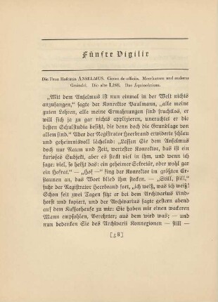 Fünfte Vigilie Die Frau Hofrätin Anselmus ...