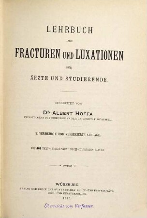 Lehrbuch der Fracturen und Luxationen : für Ärzte und Studierende