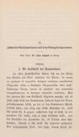 231-275 Zacharias Chrysopolitanus und seine Evangelienharmonie : Schluß