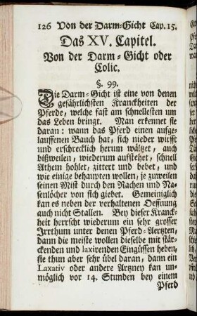 Das XV. Capitel. Von der Darm-Gicht oder Colic.