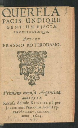 Querela Pacis Undique Gentium Eiectae Profligataeque