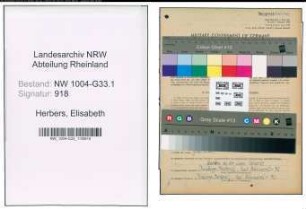 Entnazifizierung Elisabeth Herbers , geb. 28.03.1886 (Lehrerin)