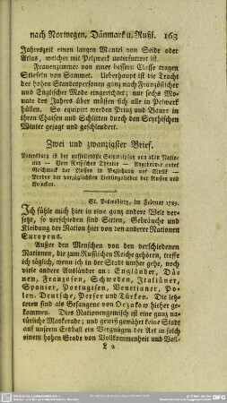 Zwei und zwanzigster Brief