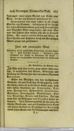 Zwei und zwanzigster Brief