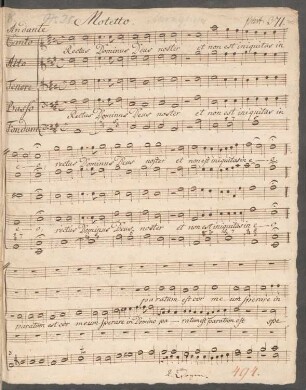 Rectus Dominus; Coro, bc; A-Dur