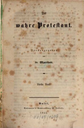 Der wahre Protestant. 4, 4. 1855
