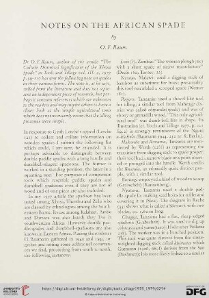 Notes on the African spade