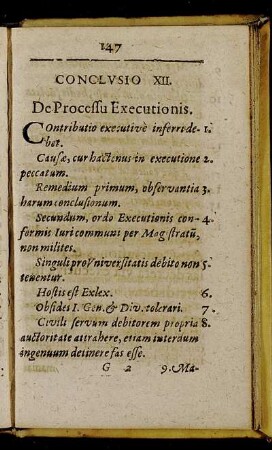 Conclusio XII. De Processu Executionis.