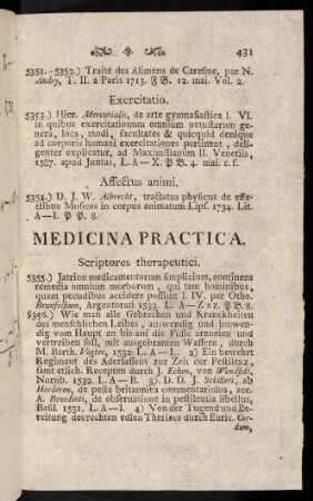 431-454a, Medicina practica