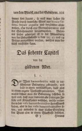 Das siebente Capitel von der güldenen Ader