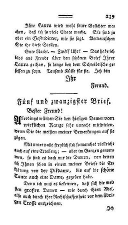 Fünf und zwanzigster Brief