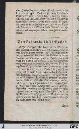 Vom Gebrauche dieses Buches.