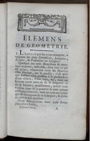 Élémens de Géométrie.