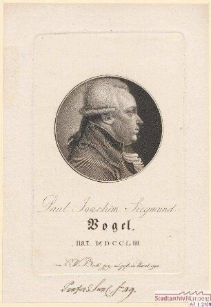 Paul Joachim Sigmund Vogel; geb. 1753