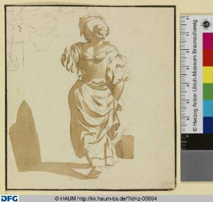 Frauenfigur, von hinten gesehen