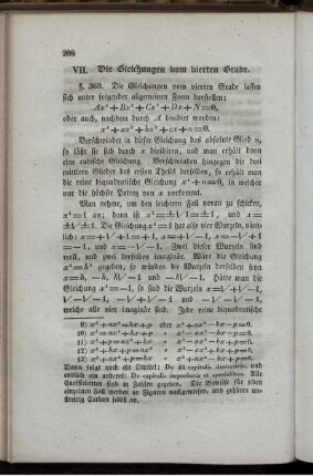 VII. Die Gleichungen vom vierten Grade.