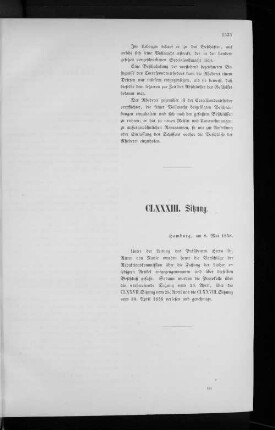 CLXXXIII. Sitzung.