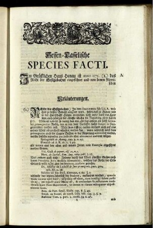 Hessen-Casselische Species Facti.