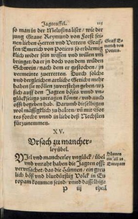 XV. Ursach zu mancherley übel.