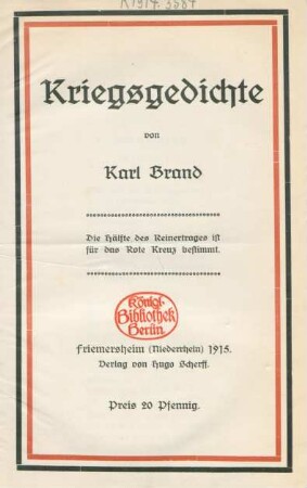 Kriegsgedichte