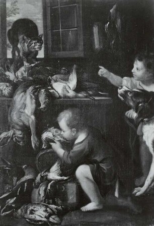 Tierstilleben mit Katze und Hund