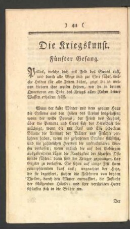 Fünfter Gesang
