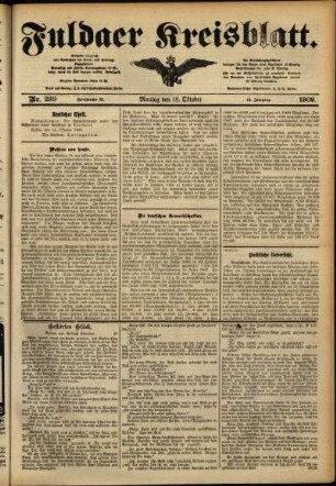 Ausgabe vom Montag, den 18. Oktober 1909.