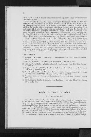 Vögte im Dorfe Barmbek