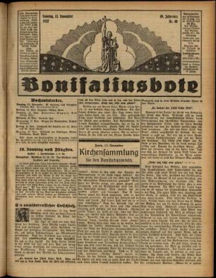 Erste Ausgabe vom Sonntag, den 13. November 1932.