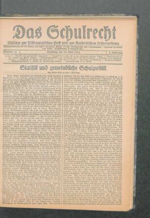 Statistik und gemeindliche Schulpolitik