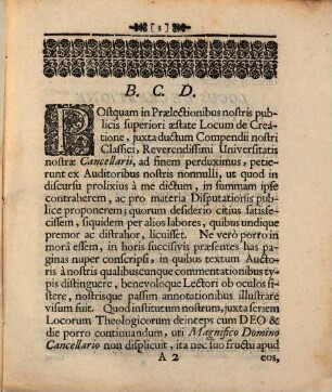 Locus theologicus de creatione notis illustratus