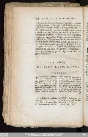 Tit. XXXVIII. De Iure Patronatus.