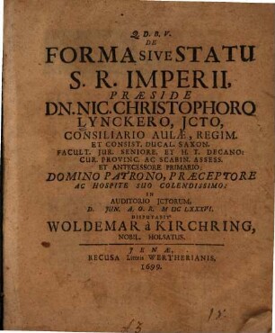 De Forma Sive Statu S.R. Imperii