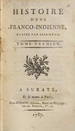 Histoire D'Une Franco-Indienne, 1