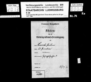 Hirsch, Pauline; Privatiere *1856 Wohnort: Bad Mergentheim