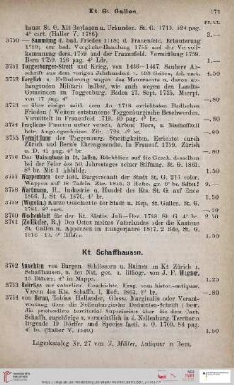 Kt. Schaffhausen (Nr. 3762 - 3782)