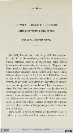 2.Ser. 6.1885: La vraie rose de Jéricho : (Asteriscus Pygmaeus Coss. et Dur.)