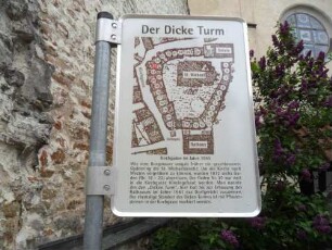 Grundriß der Kirchenburg im Jahr 1845 - Plan vor Ort mit Texterläuterung