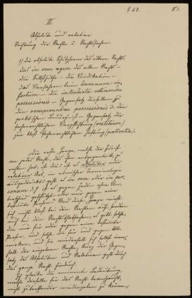 § 63. III. Absolute und relative Richtung der Rechte [...] [Reinschrift von unbekannter Hand]