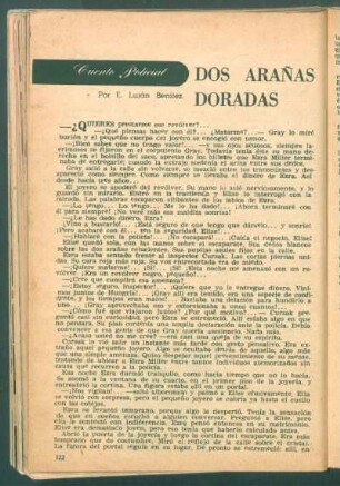 Dos arañas doradas : Cuento policial