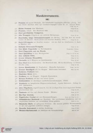 Musikinstrumente (Nr. 556-610)