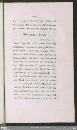 Siebenter Brief. 8. December